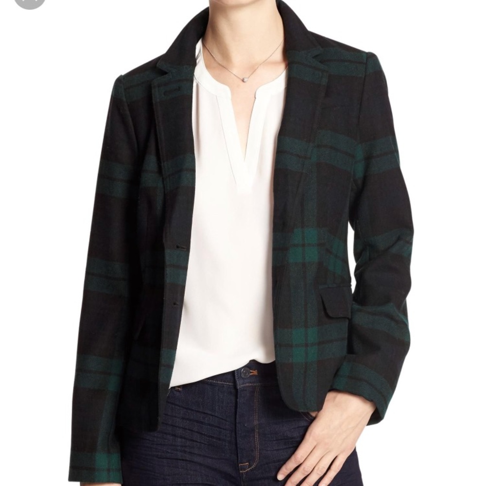 Gossip Girl Inspired Green Plaid Blazer
